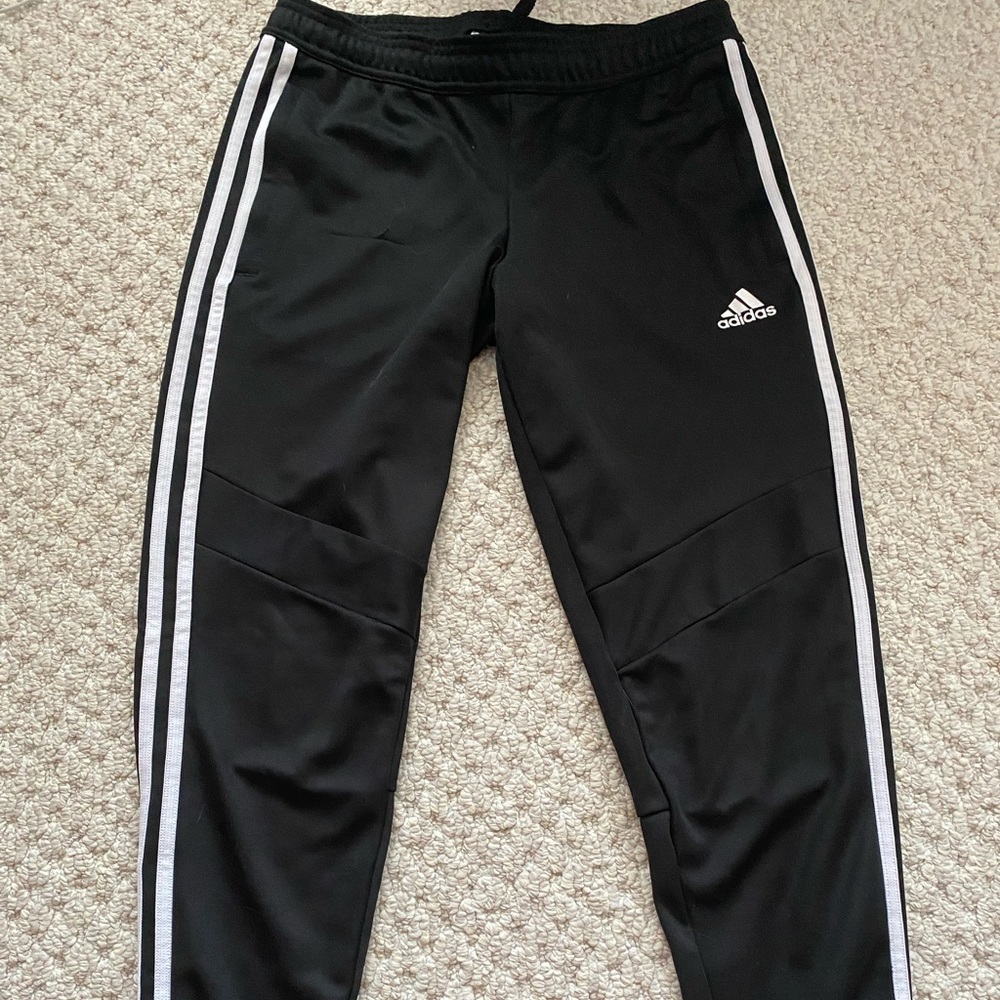 Black Adidas pants, size small.